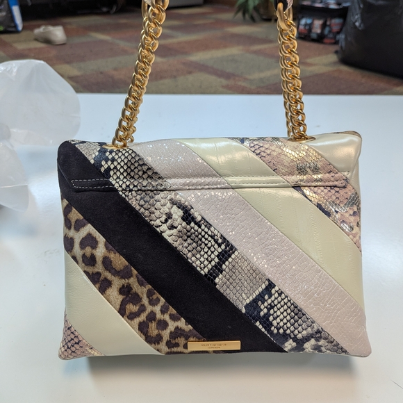 Kurt Geiger Multicolor Striped Shoulder Bag with Gold Chain - Picture 3 of 3